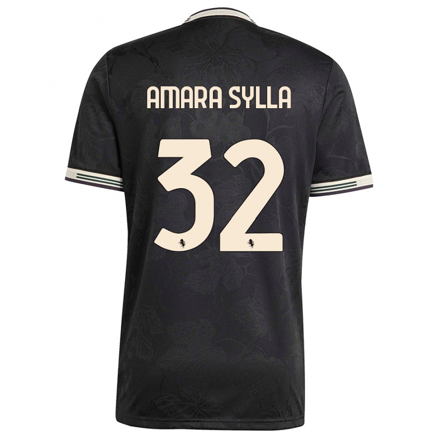 ילדים כדורגל Idris Amara Sylla #32 שחור לבן ירוק ג'רזי קיט שלישי 2025/26