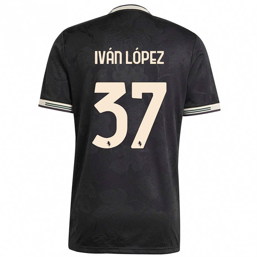 ילדים כדורגל Ivan Lopez Comellas #37 שחור לבן ירוק ג'רזי קיט שלישי 2025/26