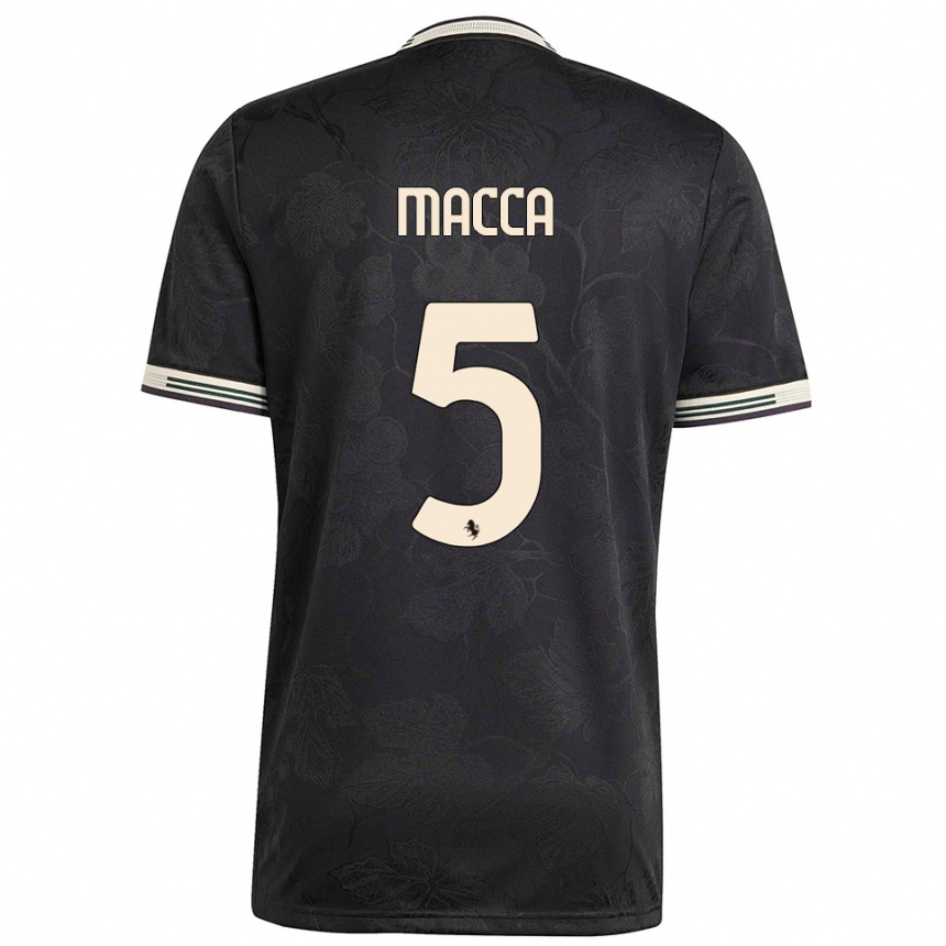 ילדים כדורגל Federico Macca #5 שחור לבן ירוק ג'רזי קיט שלישי 2025/26