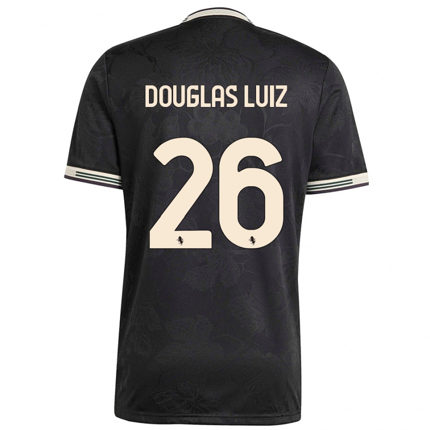 ילדים כדורגל דאגלס לואיז #26 שחור לבן ירוק ג'רזי קיט שלישי 2025/26