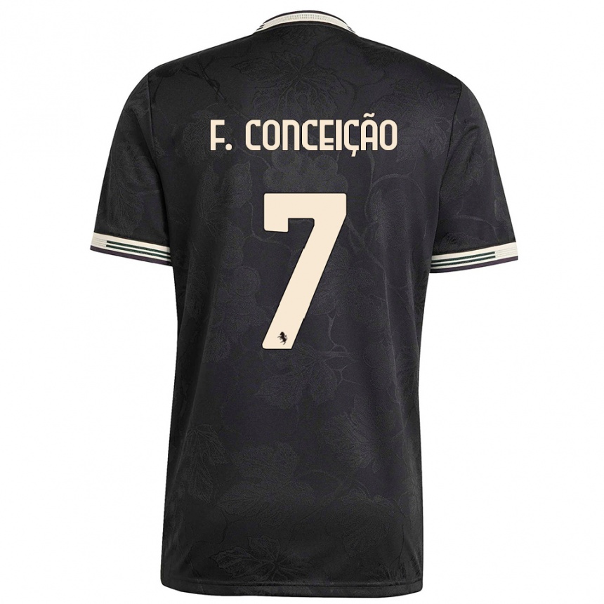 ילדים כדורגל פרנסיסקו קונסיאו #7 שחור לבן ירוק ג'רזי קיט שלישי 2025/26