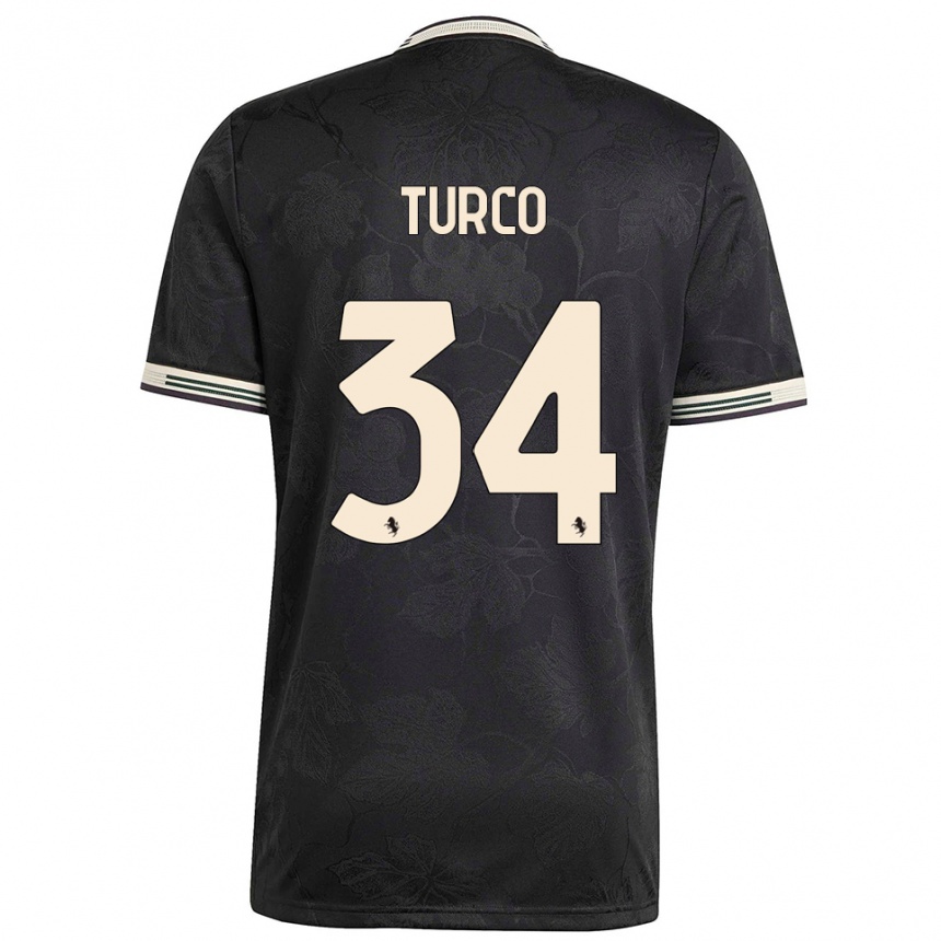 ילדים כדורגל סטפנו טורקו #34 שחור לבן ירוק ג'רזי קיט שלישי 2025/26 ילדים כדורגל סטפנו טורקו #34 שחור לבן ירוק ג'רזי קיט שלישי 2025/26