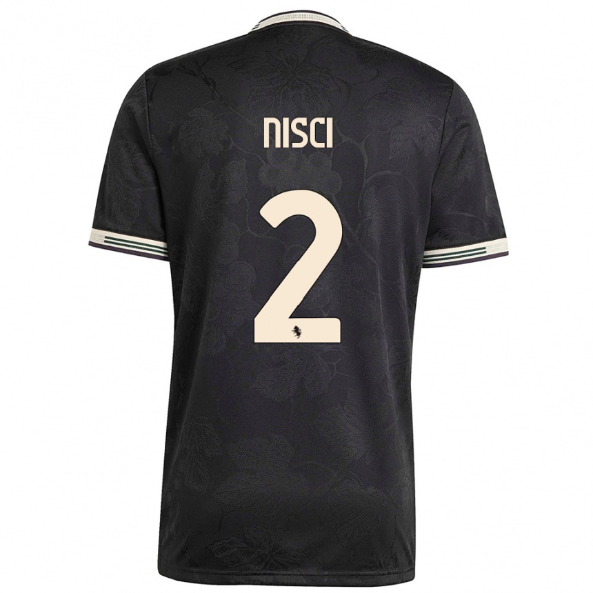 ילדים כדורגל Alessandro Nisci #2 שחור לבן ירוק ג'רזי קיט שלישי 2025/26