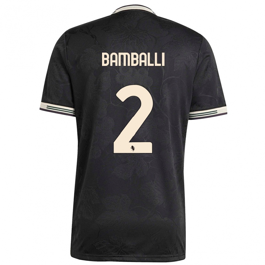 ילדים כדורגל Léo Bamballi #2 שחור לבן ירוק ג'רזי קיט שלישי 2025/26