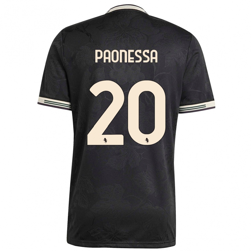 ילדים כדורגל Riccardo Paonessa #20 שחור לבן ירוק ג'רזי קיט שלישי 2025/26