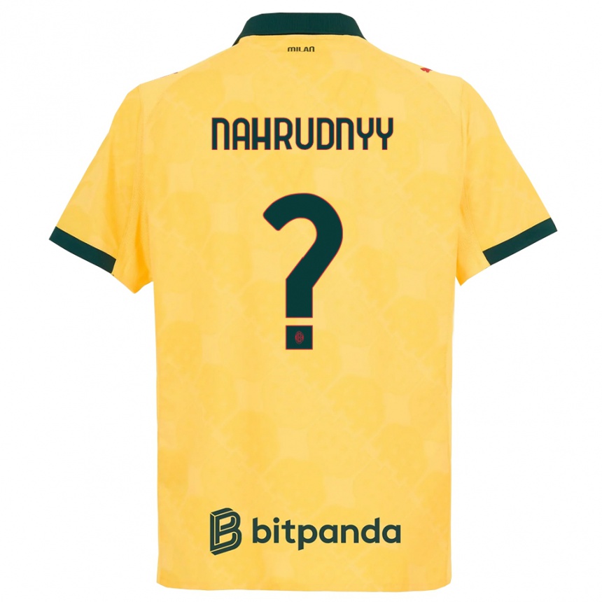 ילדים כדורגל ולדיסלב נהרודני #0 צהוב שחור ג'רזי קיט שלישי 2025/26