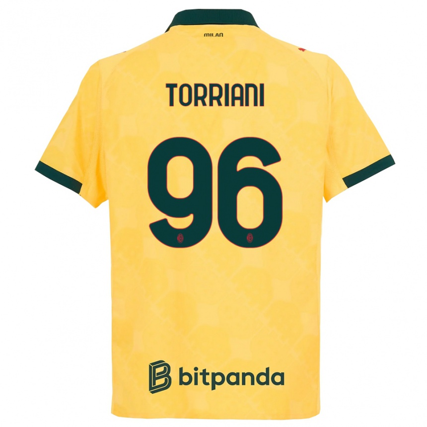 ילדים כדורגל לורנצו טוריאני #96 צהוב שחור ג'רזי קיט שלישי 2025/26