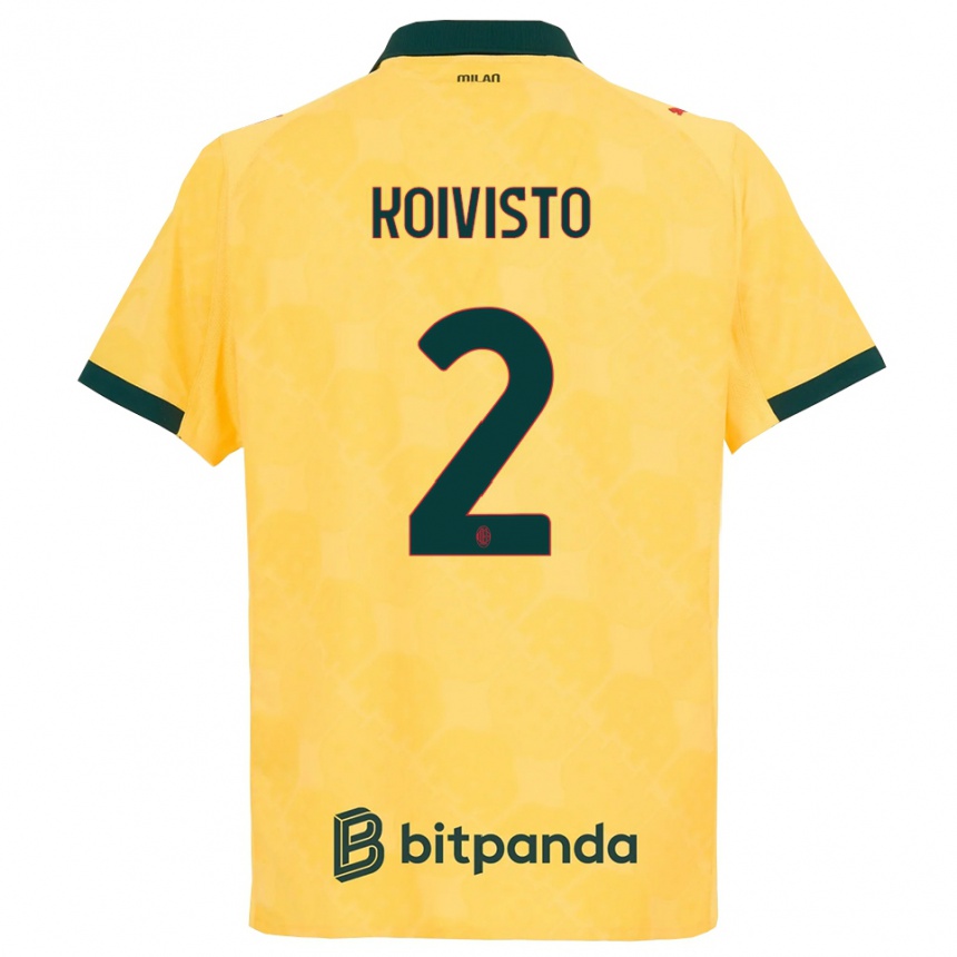 ילדים כדורגל אמה קויוויסטו #2 צהוב שחור ג'רזי קיט שלישי 2025/26