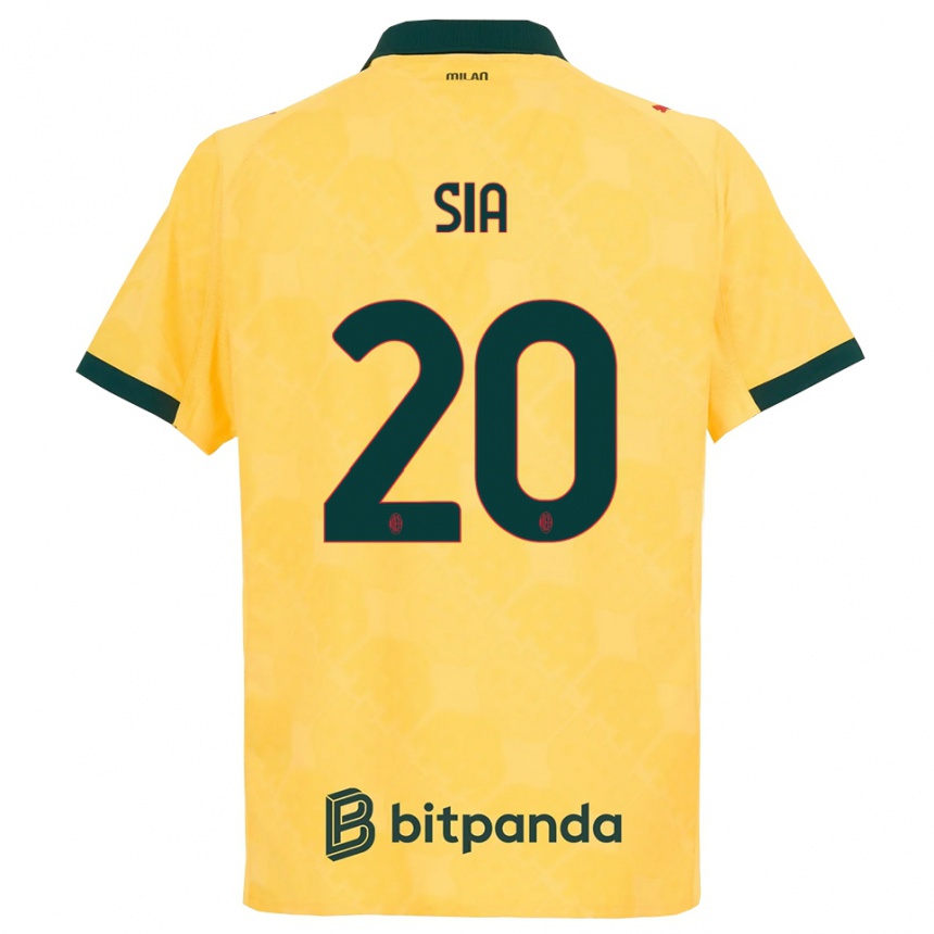 ילדים כדורגל דייגו סיה #20 צהוב שחור ג'רזי קיט שלישי 2025/26