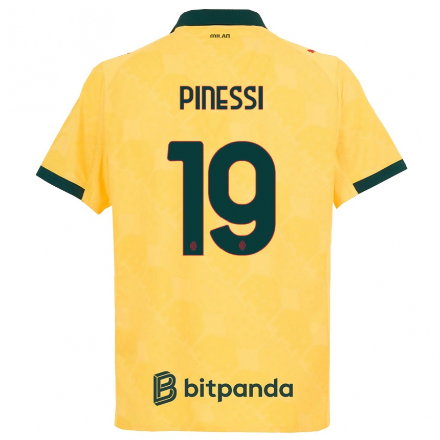 ילדים כדורגל Riccardo Pinessi #19 צהוב שחור ג'רזי קיט שלישי 2025/26
