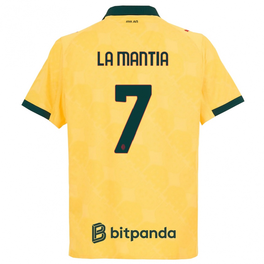 ילדים כדורגל Simon La Mantia #7 צהוב שחור ג'רזי קיט שלישי 2025/26