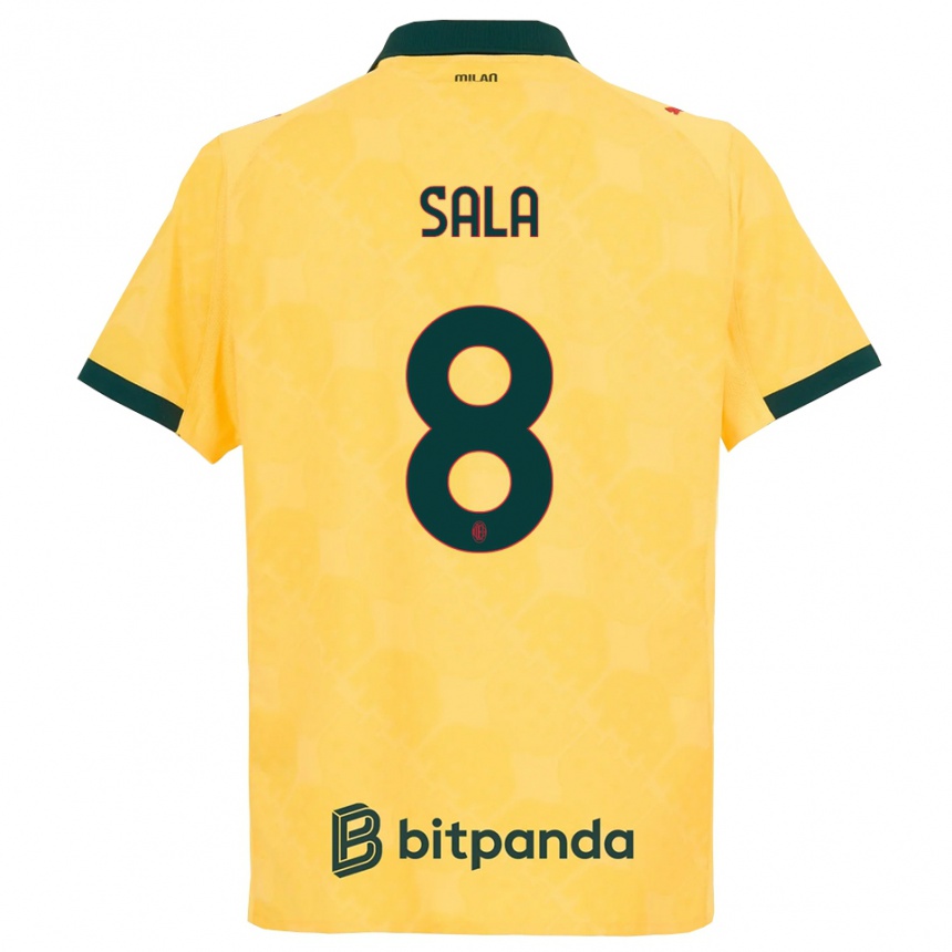 ילדים כדורגל עמנואל סאלה #8 צהוב שחור ג'רזי קיט שלישי 2025/26