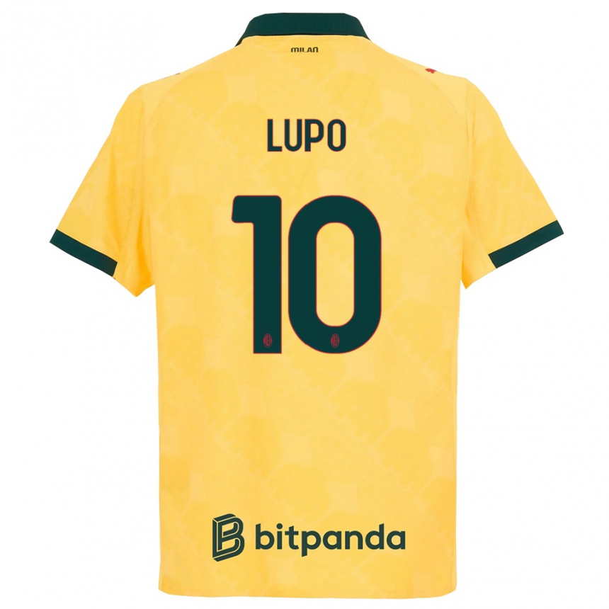 ילדים כדורגל Simone Lupo #10 צהוב שחור ג'רזי קיט שלישי 2025/26