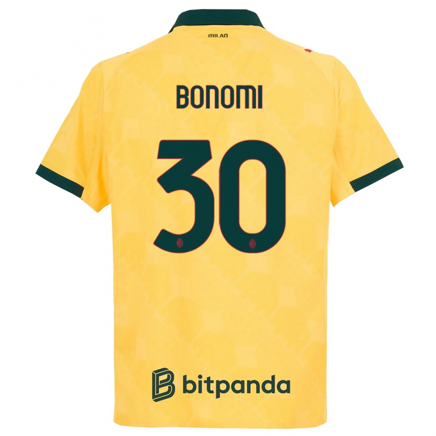 ילדים כדורגל אלסנדרו בונומי #30 צהוב שחור ג'רזי קיט שלישי 2025/26