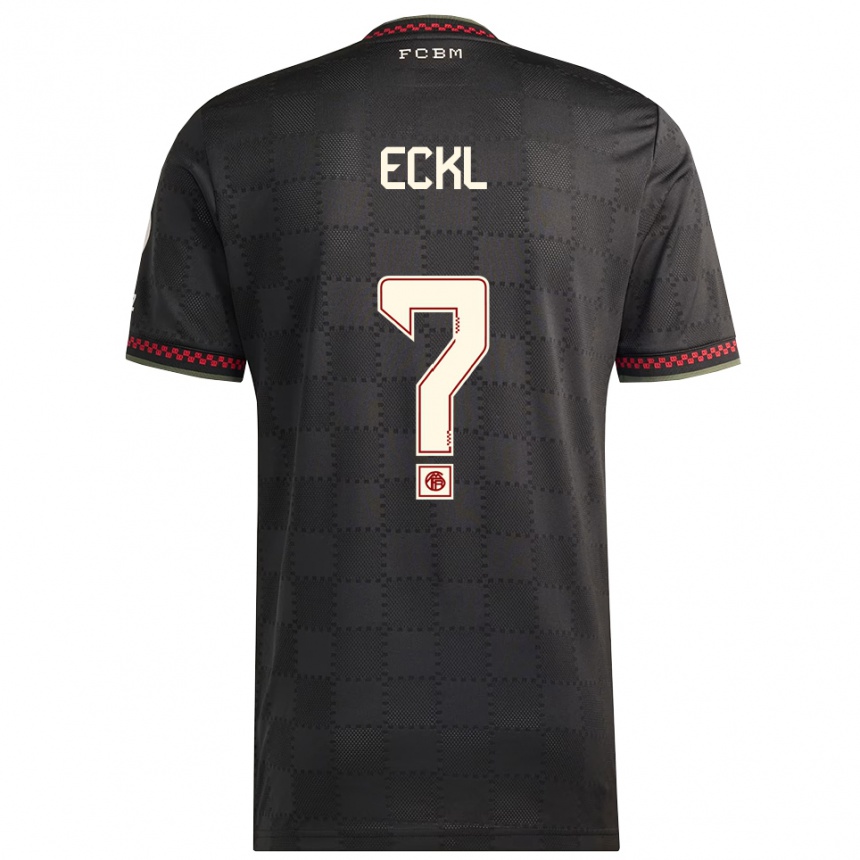 ילדים כדורגל Jason Eckl #0 שחור לבן ג'רזי קיט שלישי 2025/26