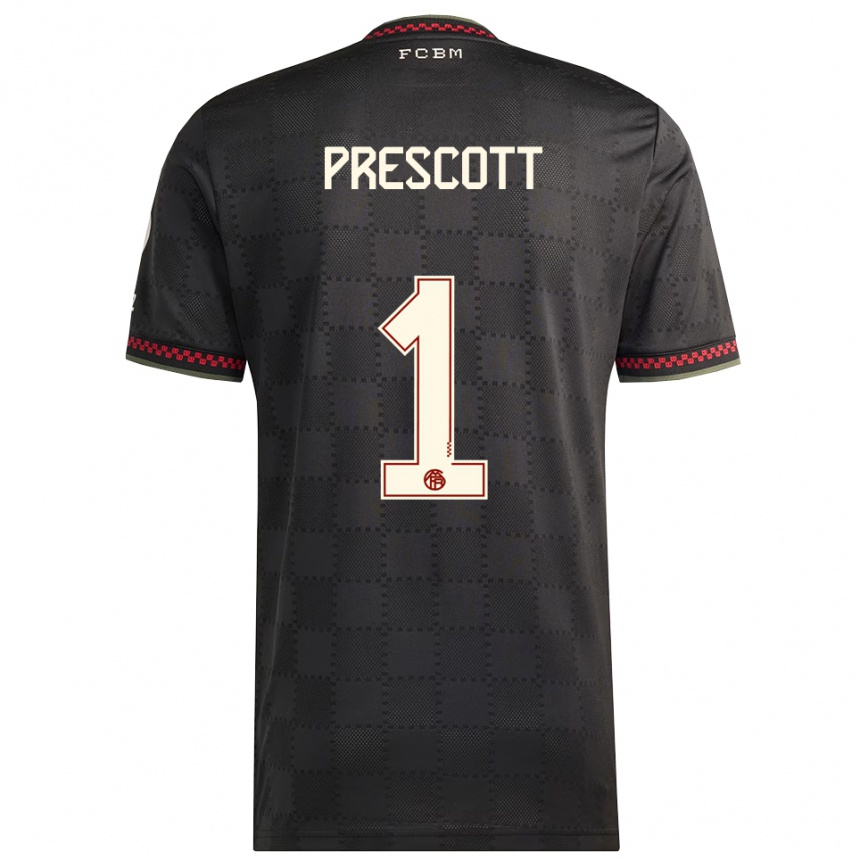 ילדים כדורגל Leonard Prescott #1 שחור לבן ג'רזי קיט שלישי 2025/26