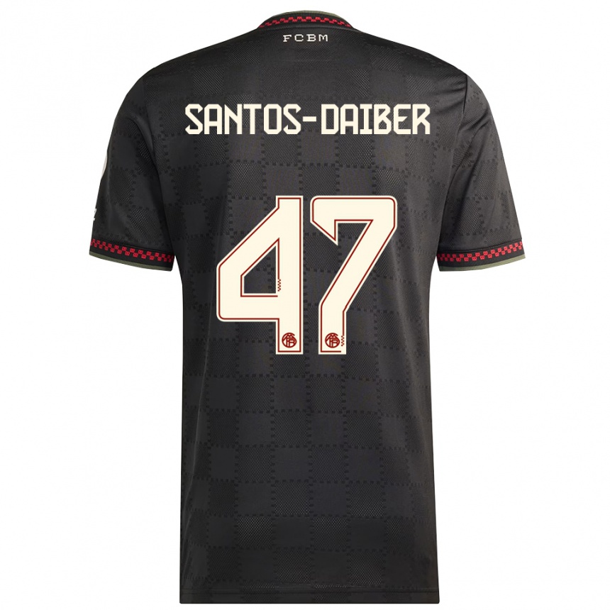 ילדים כדורגל David Santos-Daiber #47 שחור לבן ג'רזי קיט שלישי 2025/26