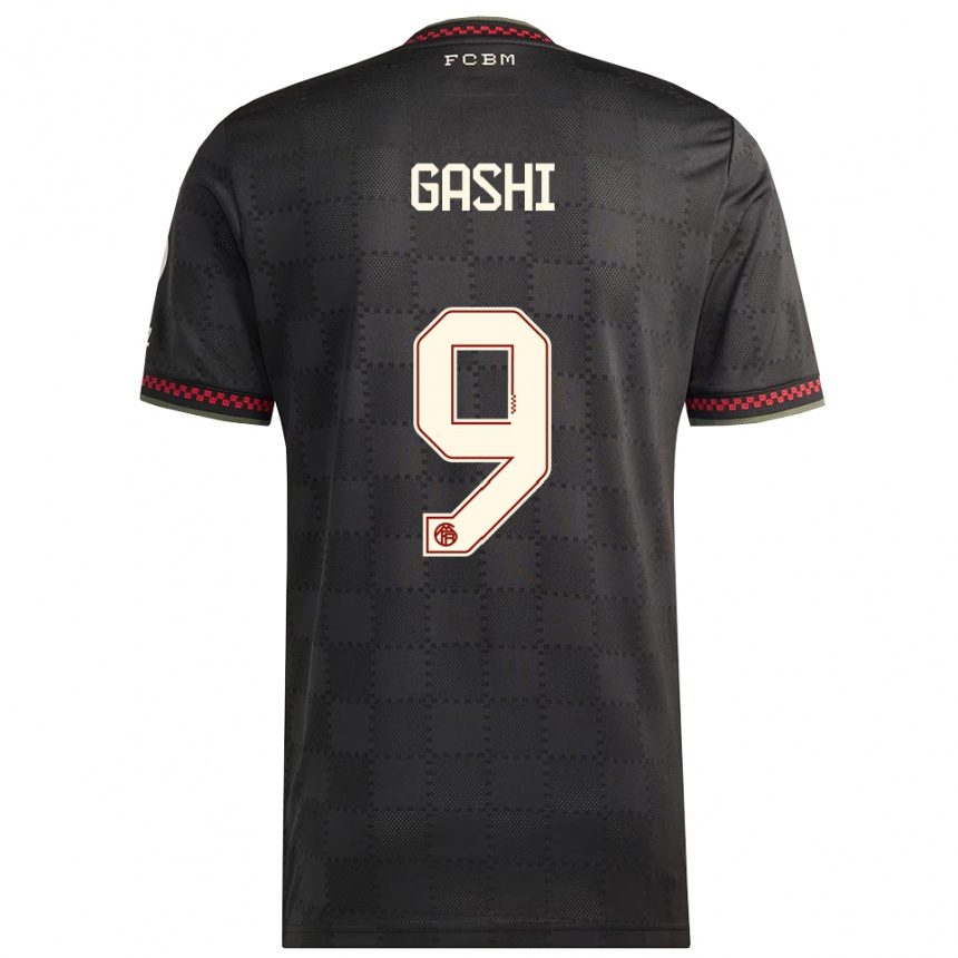 ילדים כדורגל Yll Gashi #9 שחור לבן ג'רזי קיט שלישי 2025/26