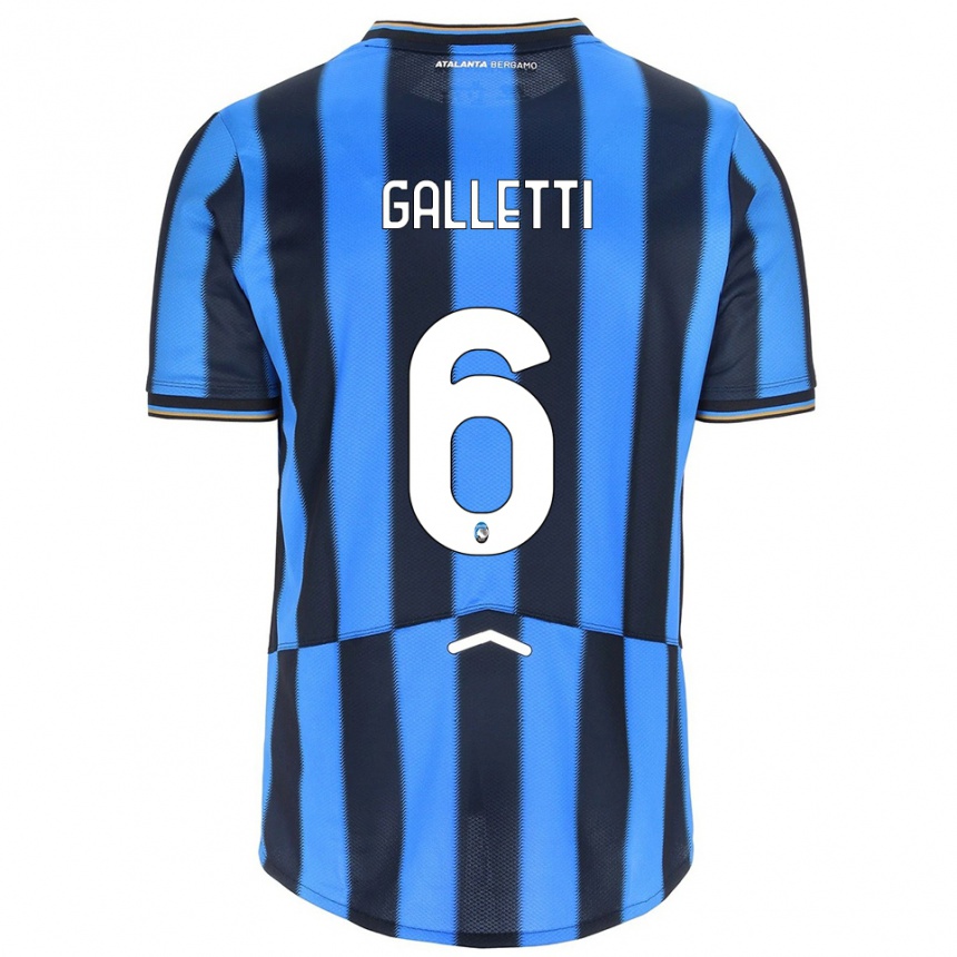 גברים כדורגל Elia Galletti #6 תכלת שחור ג'רזי ביתית 2025/26