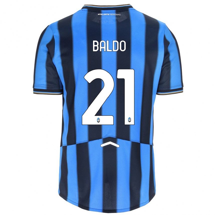 גברים כדורגל Nicolò Baldo #21 תכלת שחור ג'רזי ביתית 2025/26