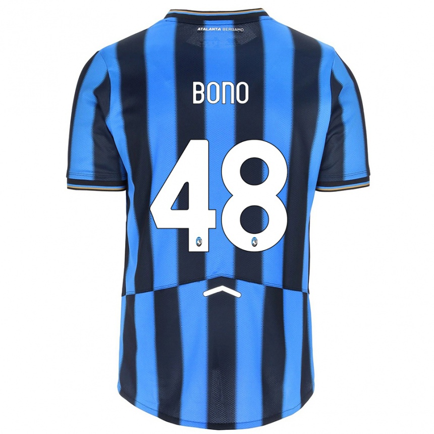 גברים כדורגל Davide Bono #48 תכלת שחור ג'רזי ביתית 2025/26