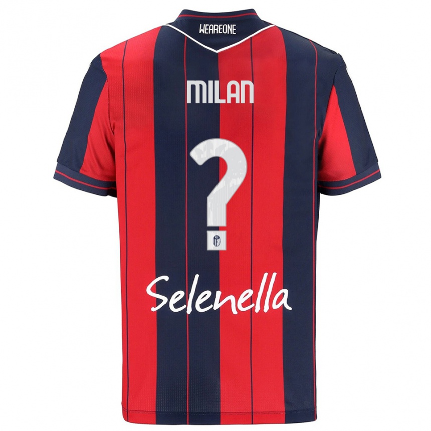 גברים כדורגל Riccardo Milan #0 אדום נייבי ג'רזי ביתית 2025/26