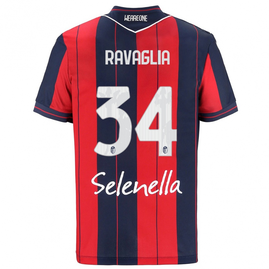 גברים כדורגל פדריקו רבגליה #34 אדום נייבי ג'רזי ביתית 2025/26