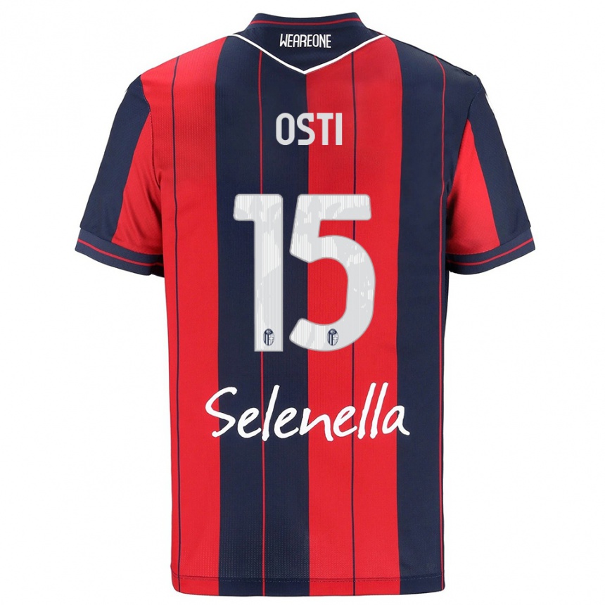 גברים כדורגל Gabriele Osti #15 אדום נייבי ג'רזי ביתית 2025/26