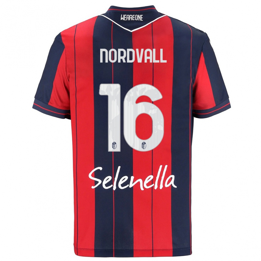 גברים כדורגל Ossian Nordvall #16 אדום נייבי ג'רזי ביתית 2025/26