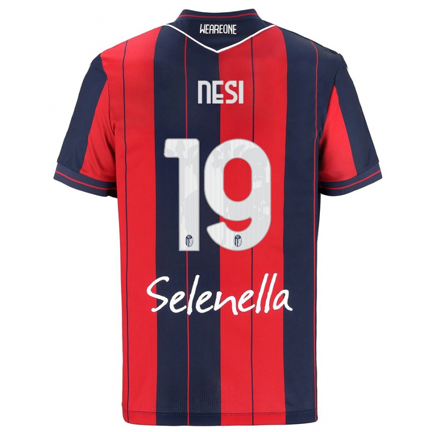 גברים כדורגל Luca Nesi #19 אדום נייבי ג'רזי ביתית 2025/26