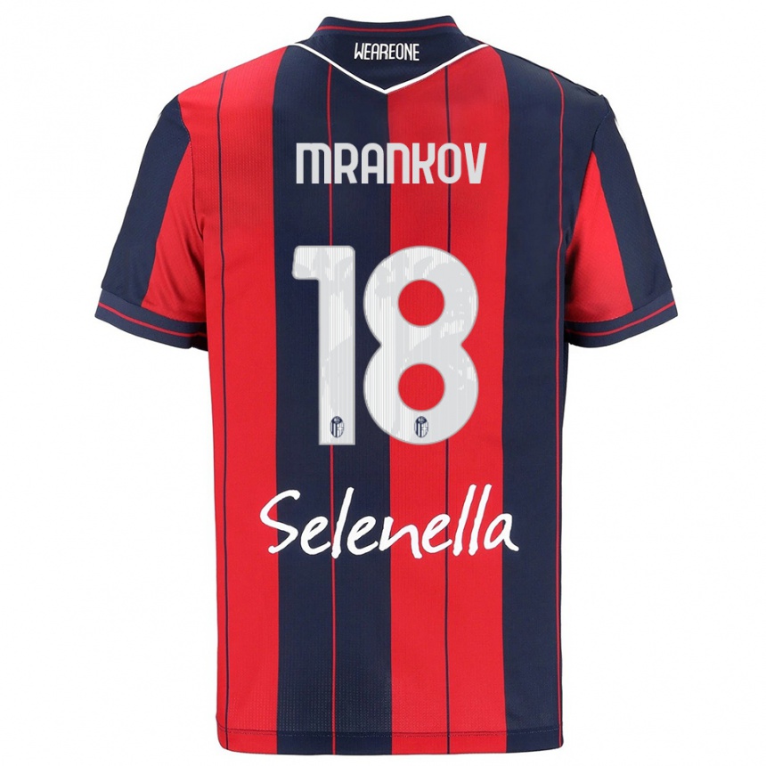 גברים כדורגל Dimitar Mrankov #18 אדום נייבי ג'רזי ביתית 2025/26