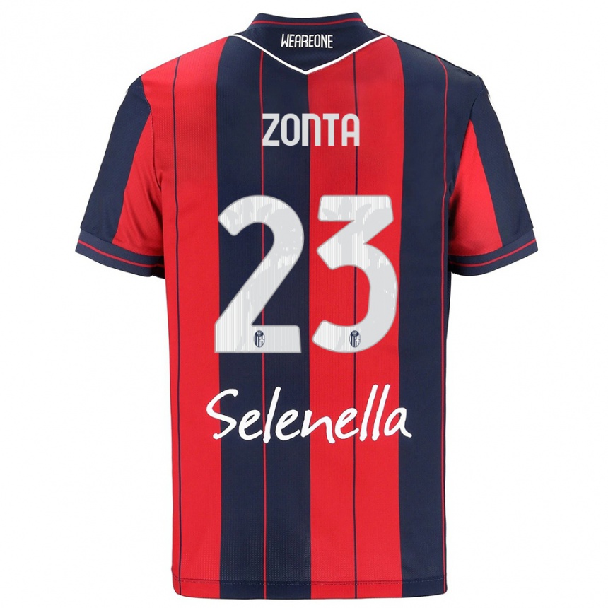 גברים כדורגל Alessandro Zonta #23 אדום נייבי ג'רזי ביתית 2025/26