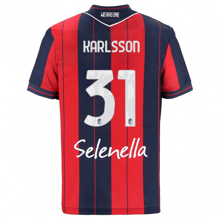 גברים כדורגל Kazper Karlsson #31 אדום נייבי ג'רזי ביתית 2025/26