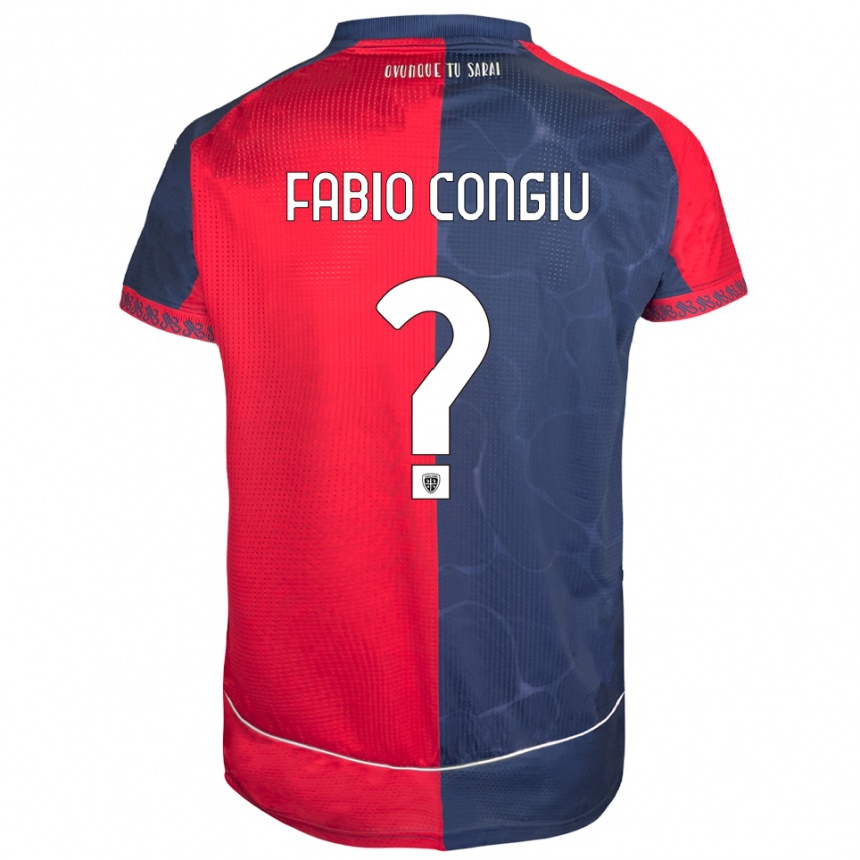 גברים כדורגל Fabio Congiu #0 אדום נייבי ג'רזי ביתית 2025/26