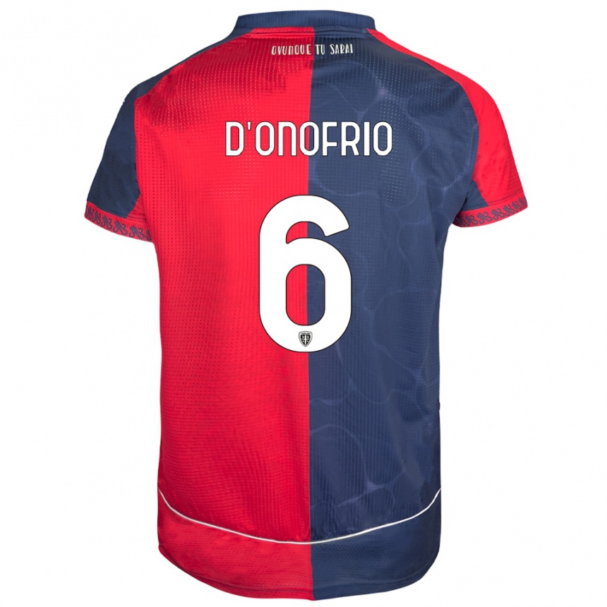 גברים כדורגל Vincenzo D'onofrio #6 אדום נייבי ג'רזי ביתית 2025/26