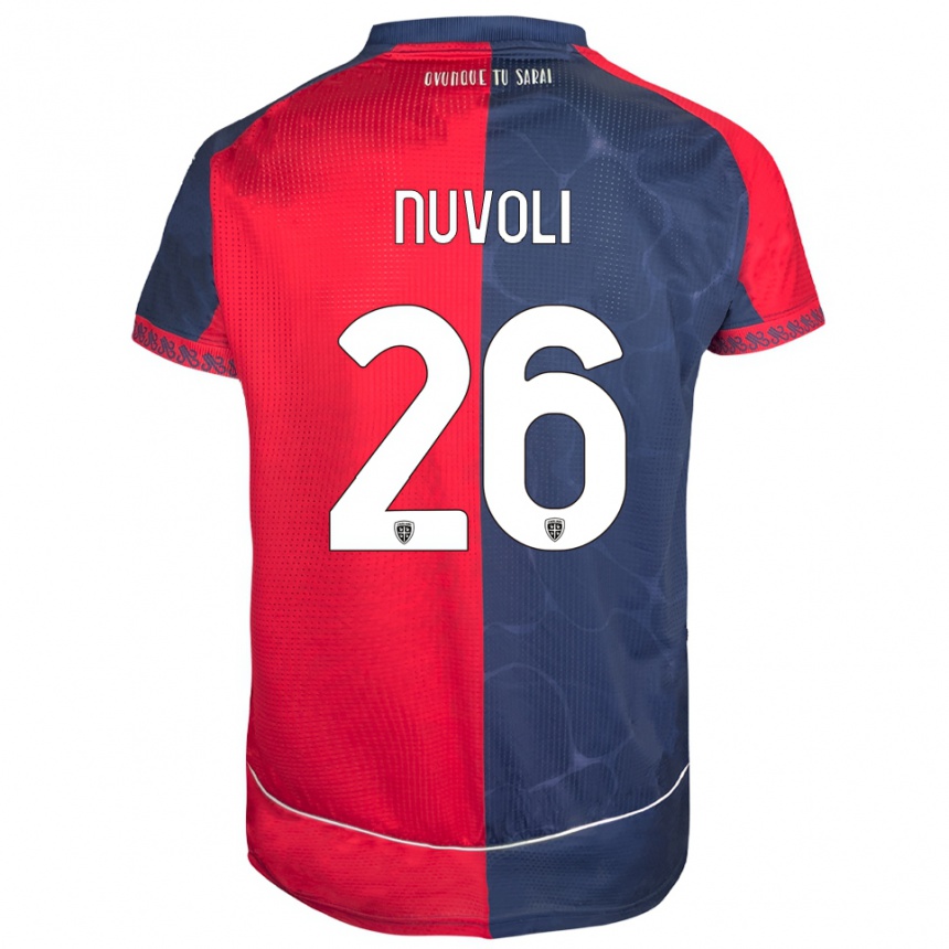 גברים כדורגל Matteo Nuvoli #26 אדום נייבי ג'רזי ביתית 2025/26