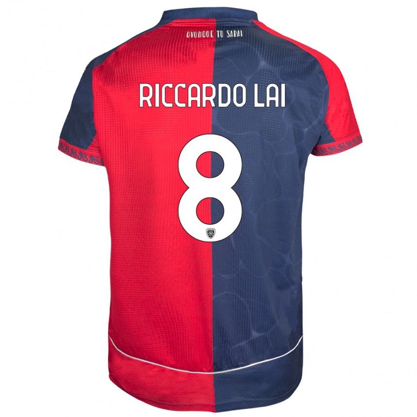 גברים כדורגל Riccardo Lai #8 אדום נייבי ג'רזי ביתית 2025/26