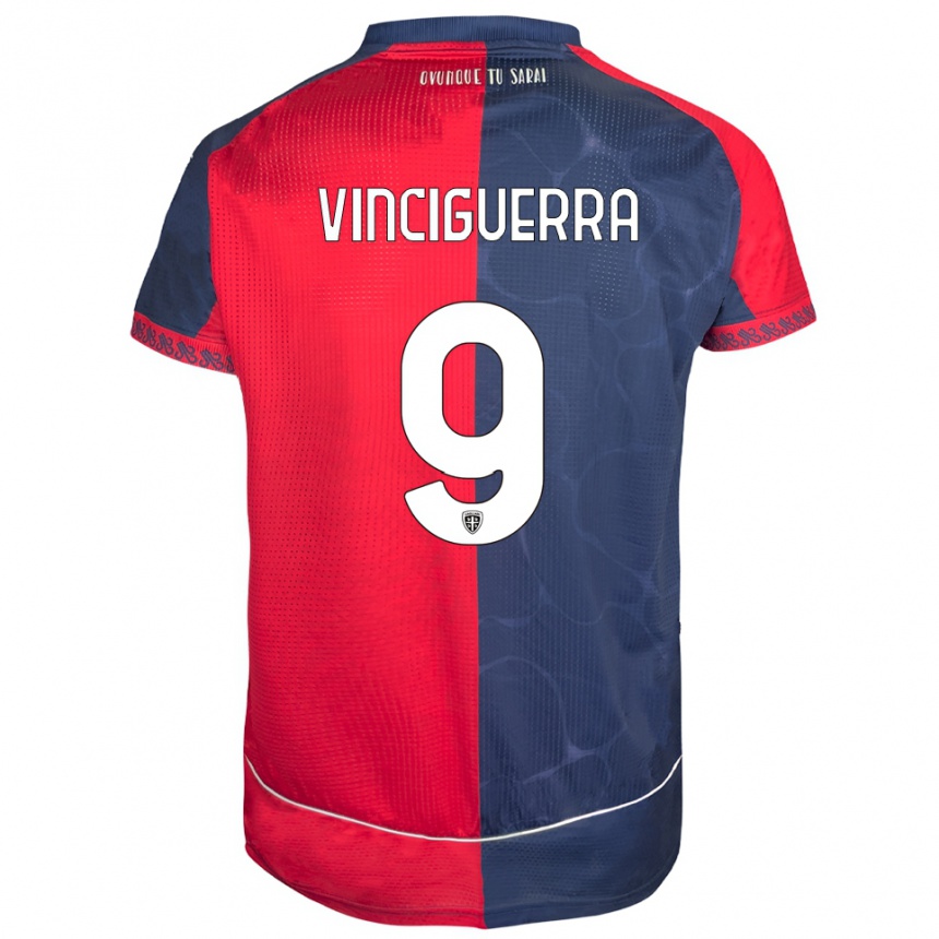 גברים כדורגל Alessandro Vinciguerra #9 אדום נייבי ג'רזי ביתית 2025/26