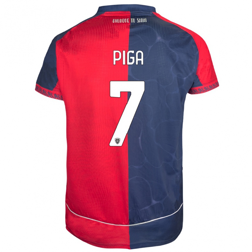גברים כדורגל Renato Piga #7 אדום נייבי ג'רזי ביתית 2025/26