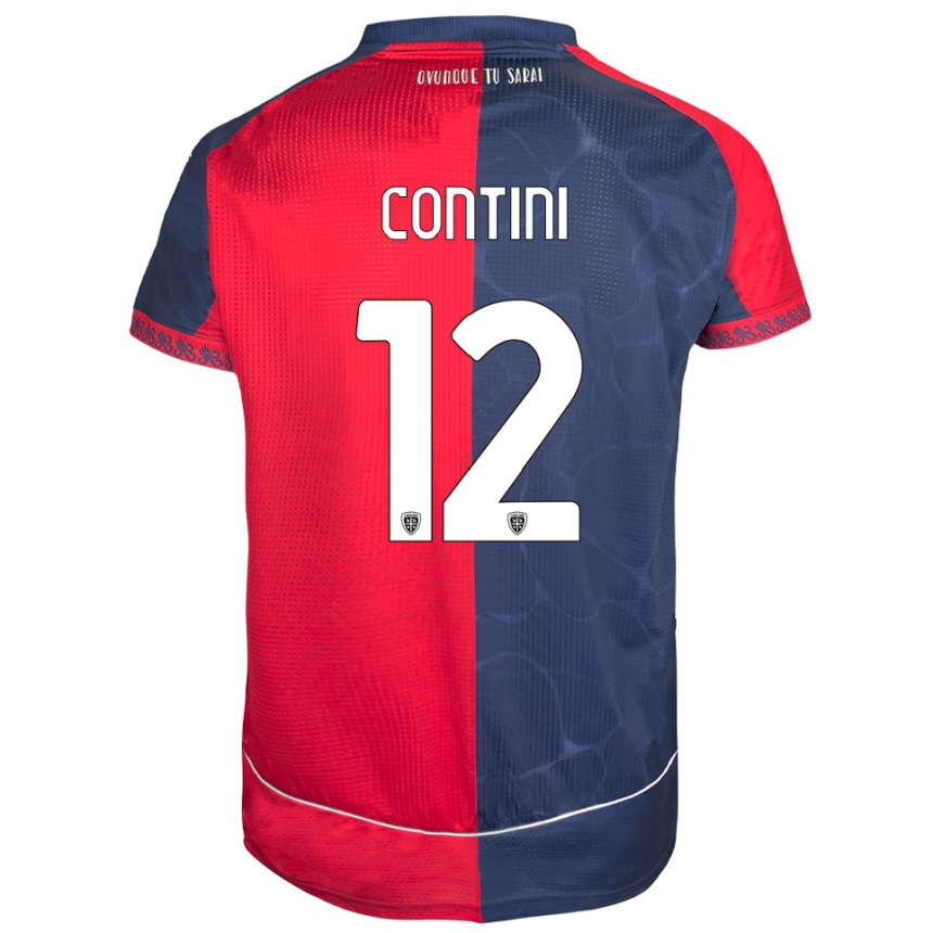 גברים כדורגל Federico Contini #12 אדום נייבי ג'רזי ביתית 2025/26