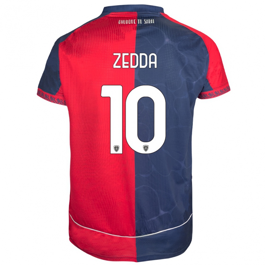 גברים כדורגל Diego Zedda #10 אדום נייבי ג'רזי ביתית 2025/26