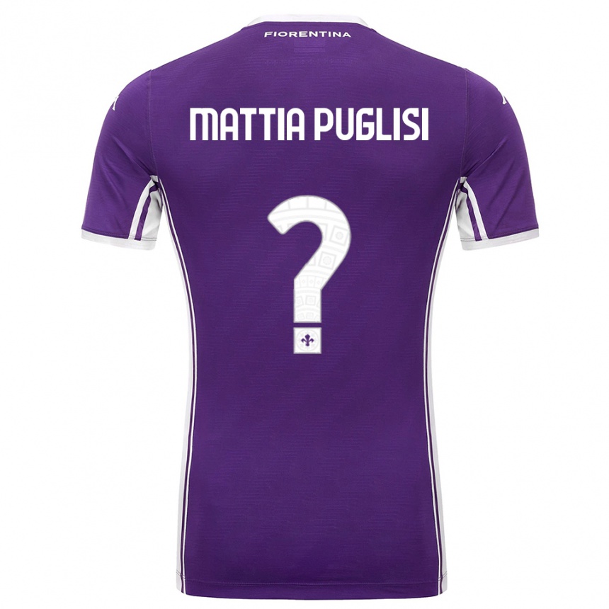 גברים כדורגל Luca Mattia Puglisi #0 סגול לבן ג'רזי ביתית 2025/26