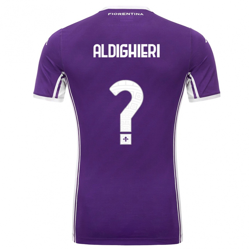 גברים כדורגל Benedetto Aldighieri #0 סגול לבן ג'רזי ביתית 2025/26