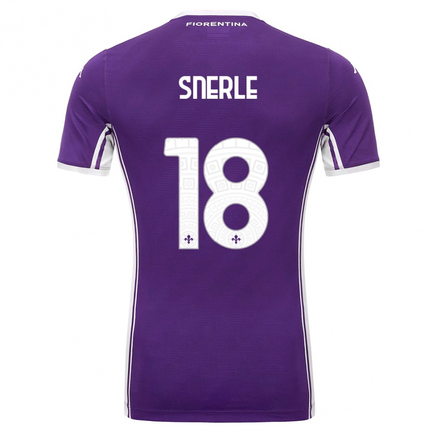 גברים כדורגל Emma Strøm Snerle #18 סגול לבן ג'רזי ביתית 2025/26