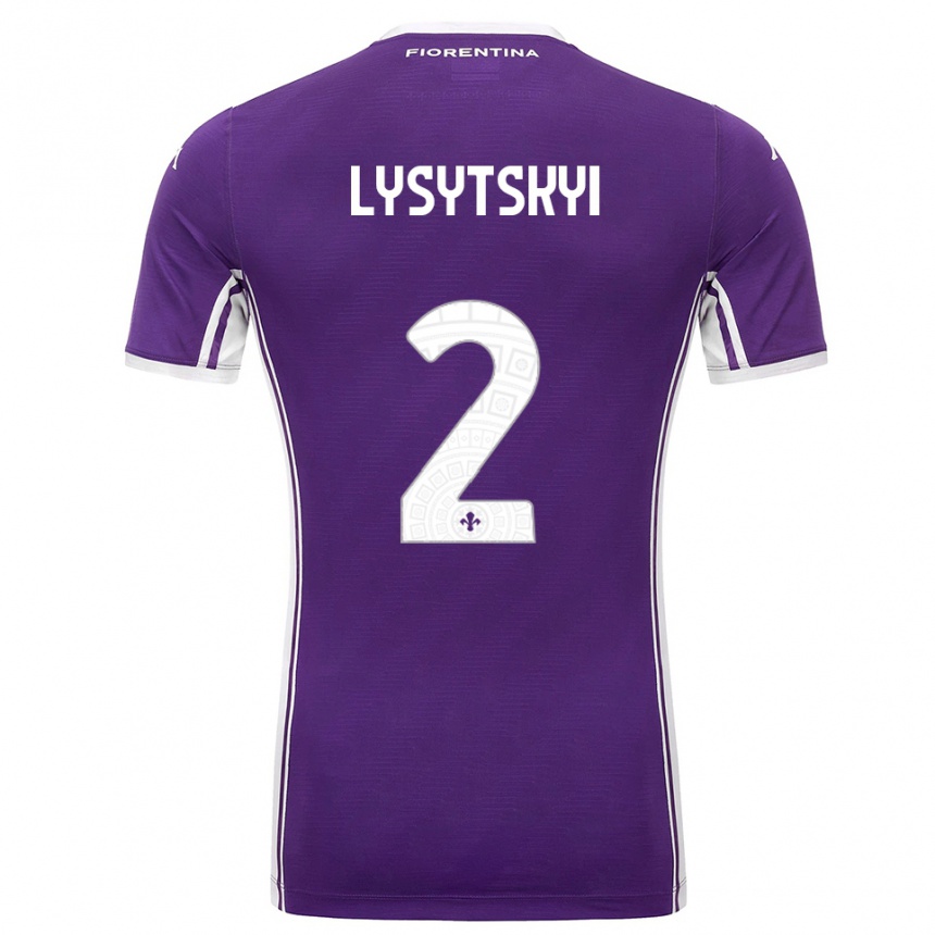 גברים כדורגל Andriy Lysytskyi #2 סגול לבן ג'רזי ביתית 2025/26