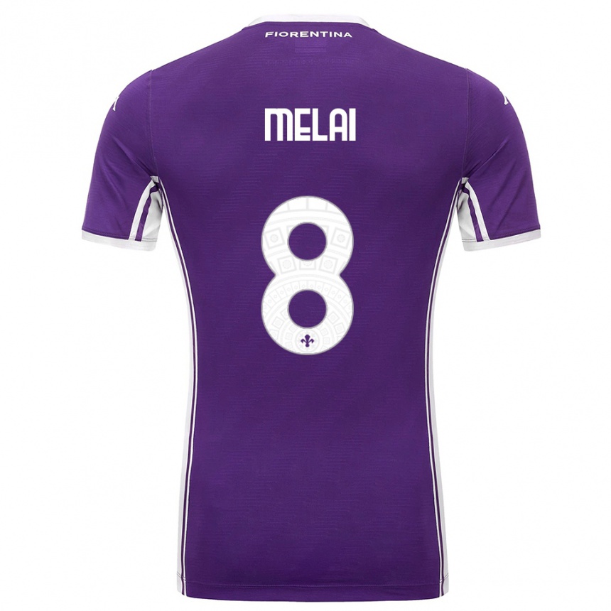 גברים כדורגל Christian Melai #8 סגול לבן ג'רזי ביתית 2025/26