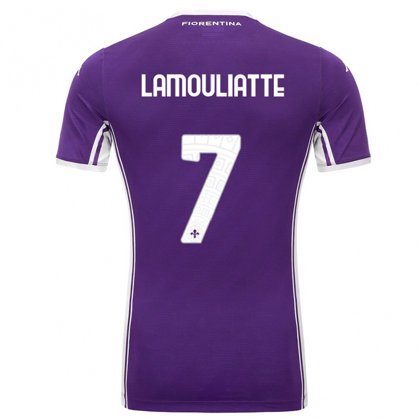 גברים כדורגל Hugo Lamouliatte #7 סגול לבן ג'רזי ביתית 2025/26