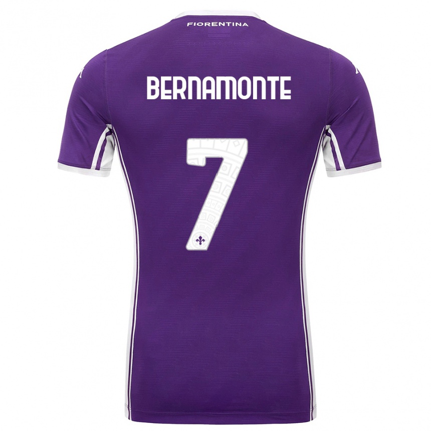 גברים כדורגל Lorenzo Bernamonte #7 סגול לבן ג'רזי ביתית 2025/26