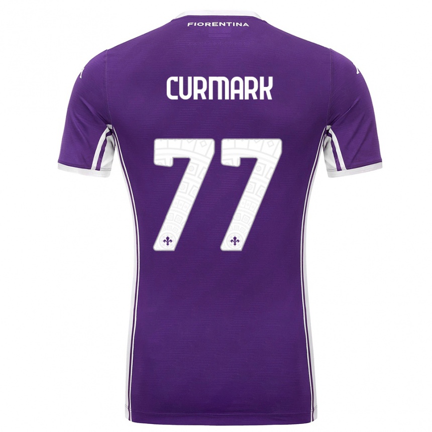 גברים כדורגל Filippa Curmark #77 סגול לבן ג'רזי ביתית 2025/26