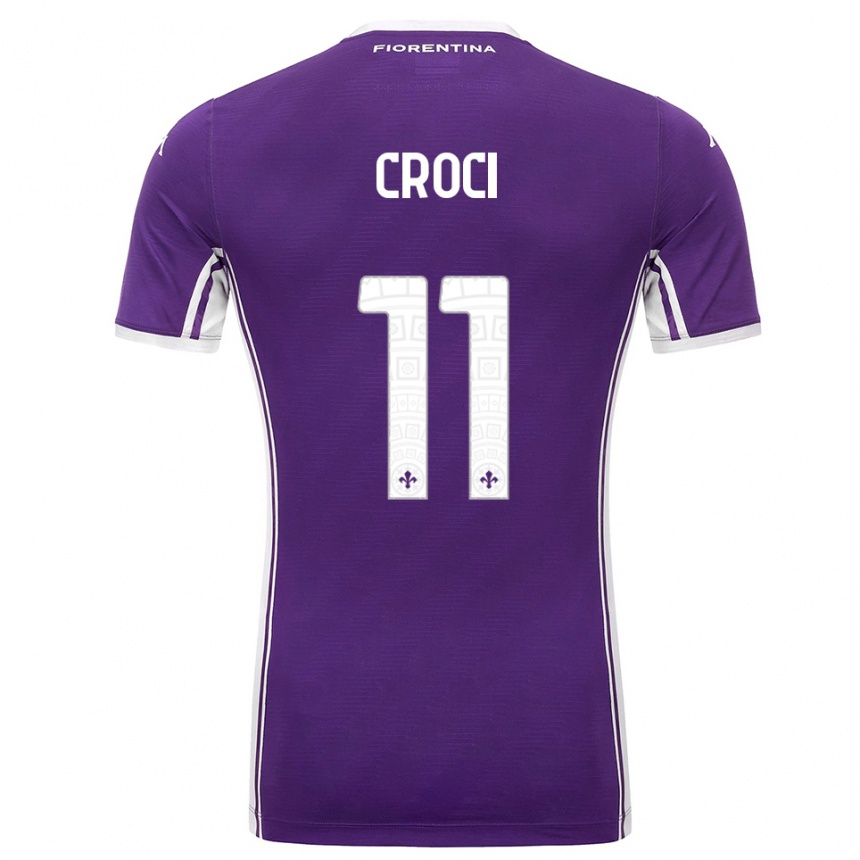 גברים כדורגל Federico Croci #11 סגול לבן ג'רזי ביתית 2025/26